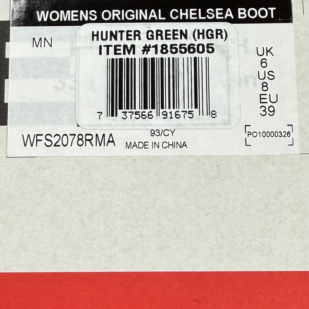 NIB• Women's Hunter Original Chelsea Green Boots Size: 8 - Picture 7 of 8